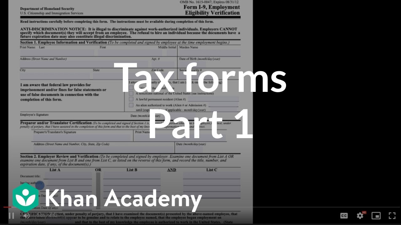 What are tax forms? (Part 1) | Taxes and tax forms | Financial Literacy | Khan Academy