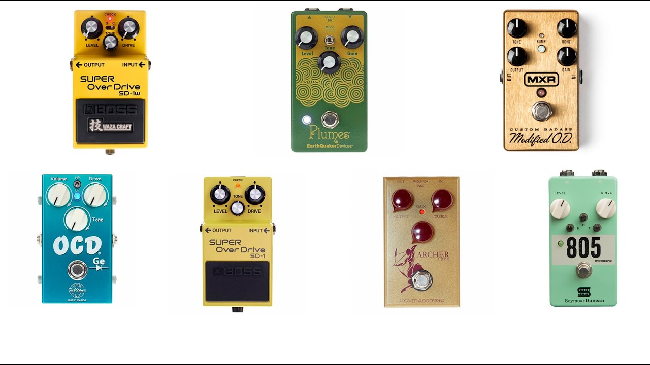 Boss SD-1 vs Boss SD-1 Waza Craft vs Seymour Duncan 805 vs MXR vs OCD vs Plumes vs Archer Ikon