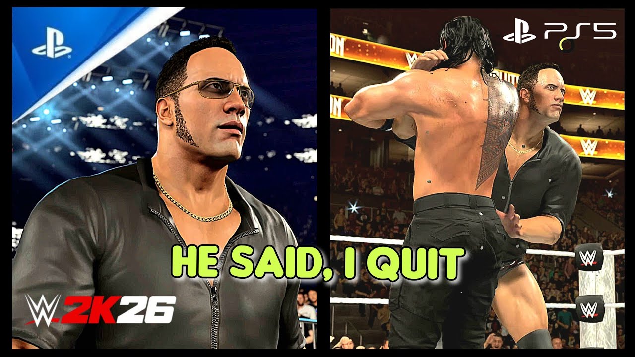 The Rock vs Roman Reigns – I Quit Match! He Said “I Quit” 😱 | WWE 2K26 PS5 Gameplay