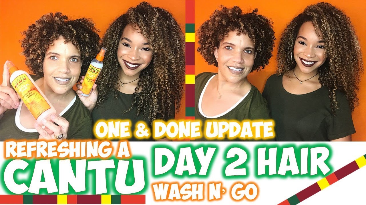 Refreshing a CANTU Wash n' Go | 2nd Day Hair |  Reviewing Cantu Refresher Sprays