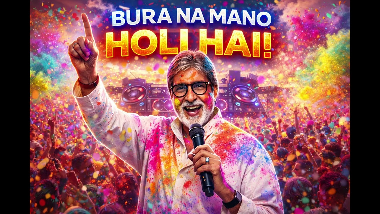 Holi Hai! Amitabh Bachchan Inspired DJ Track | Full Desi Energy 🔥 #holi #holispecial #song