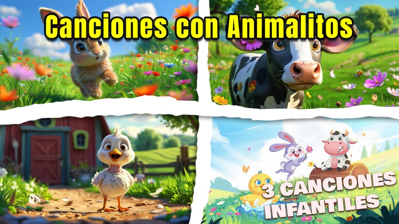 Canciones Sonoras para Pequeños Niños con Animalitos 🌍🦉 | Tres Canciones Infantiles de Aventura