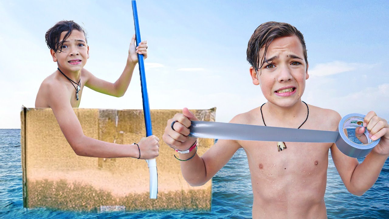 We Build Cardboard Duct-Tape RAFTS! *EPIC FAIL*