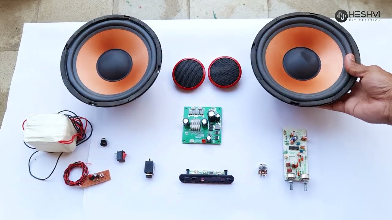 Red & Black 8 Inch Bluetooth Speaker | Boom Box | TPA3116D2 Power Amplifier | how to make