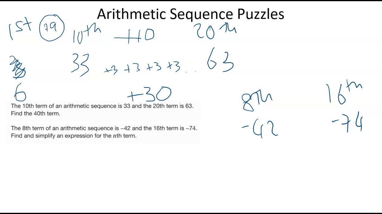 Arithmetic sequence puzzles
