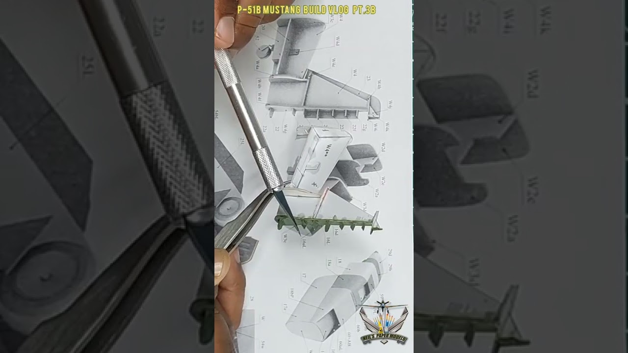 Halinski P-51B Mustang build vlog pt.3b #Halinski #scalepapermodel