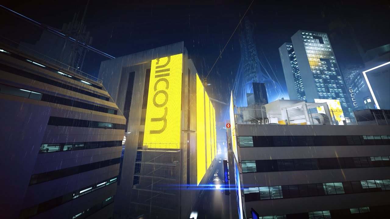 Rainy Night, City of Glass Ambience | Mirror's Edge Catalyst Ambience