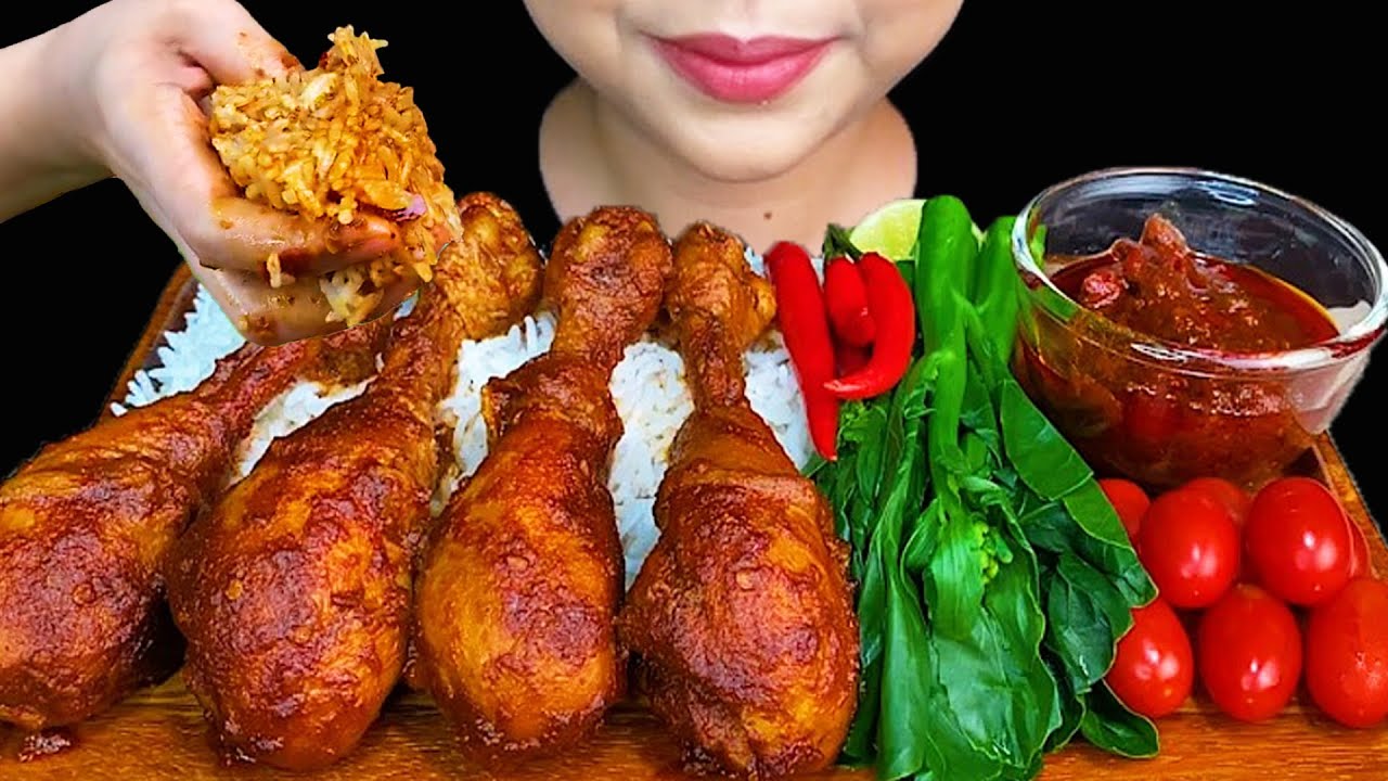 MUKBANG EATING||SPICY CHICKEN CURRY & WHITE RICE