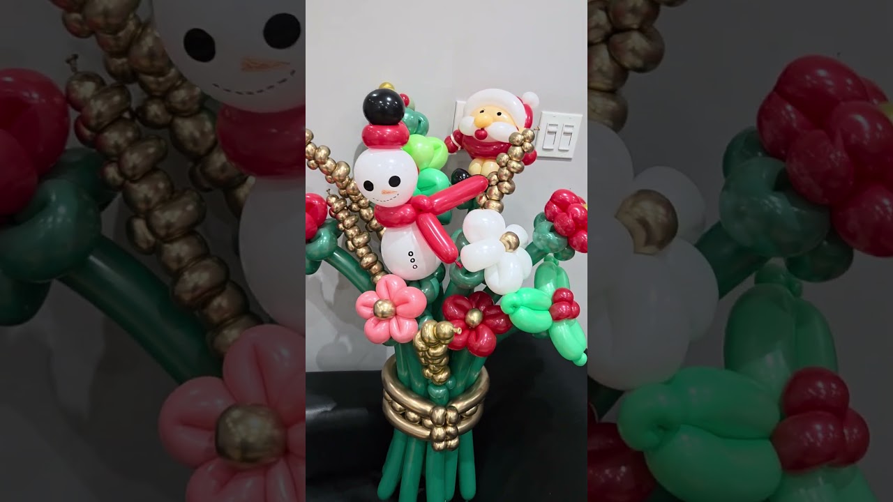 Christmas balloon flowers bouquet