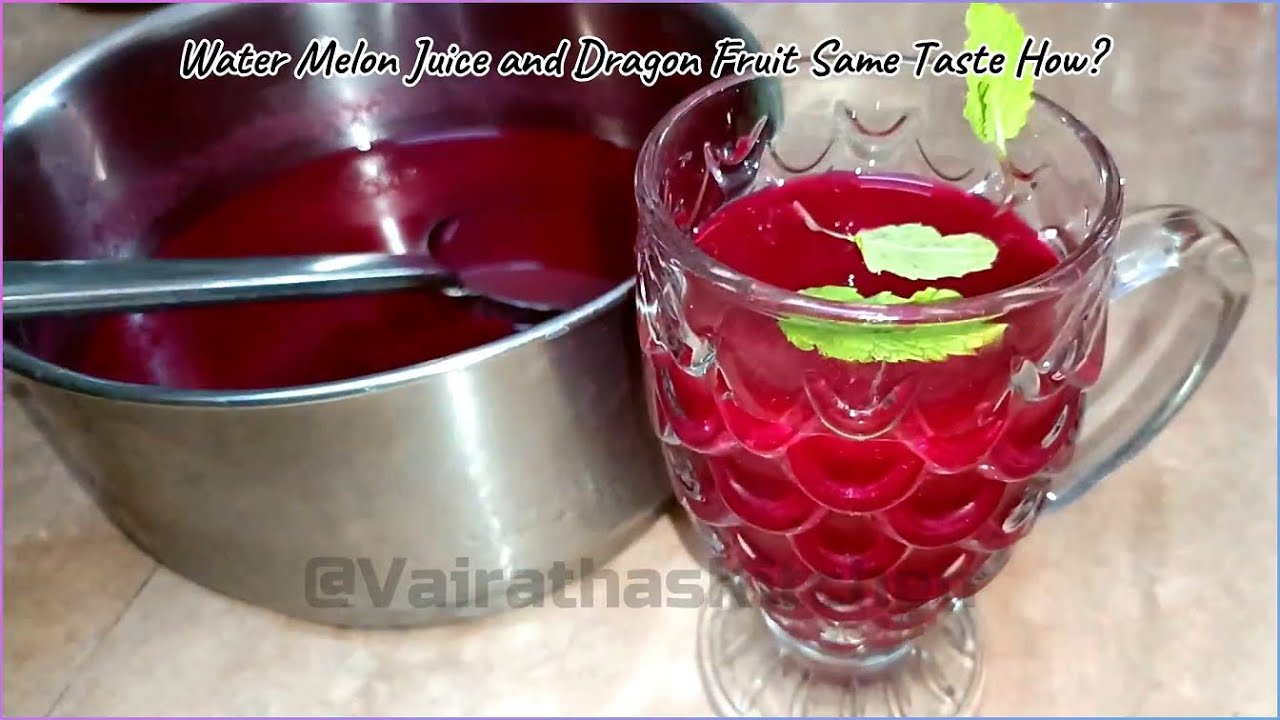 Dragon Fruit Juice for Without Milk #dragonfruit #juice #VairathasKitchen