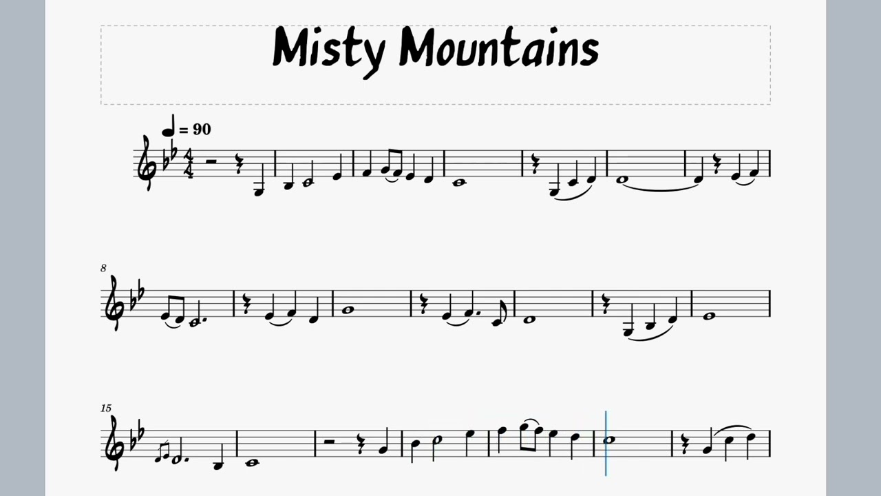 Misty mountains, for violin, piano accompaniment