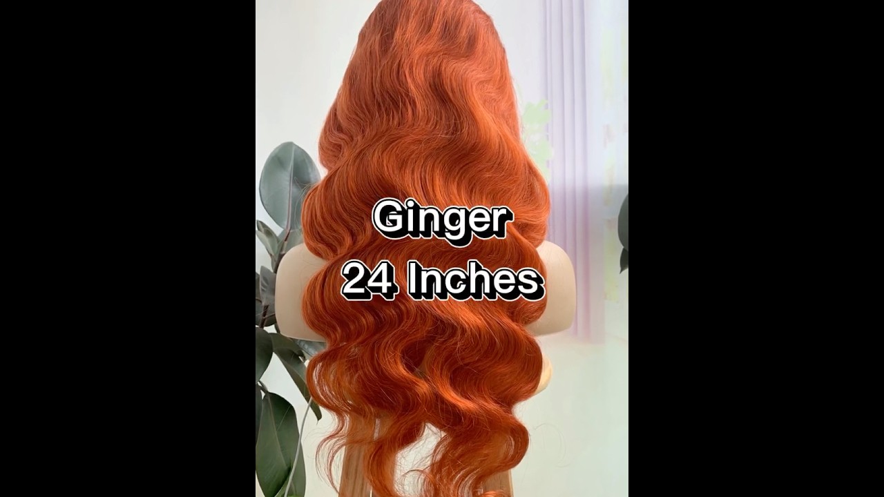 Voril hair 13*4 24inch ginger body wave lace wig