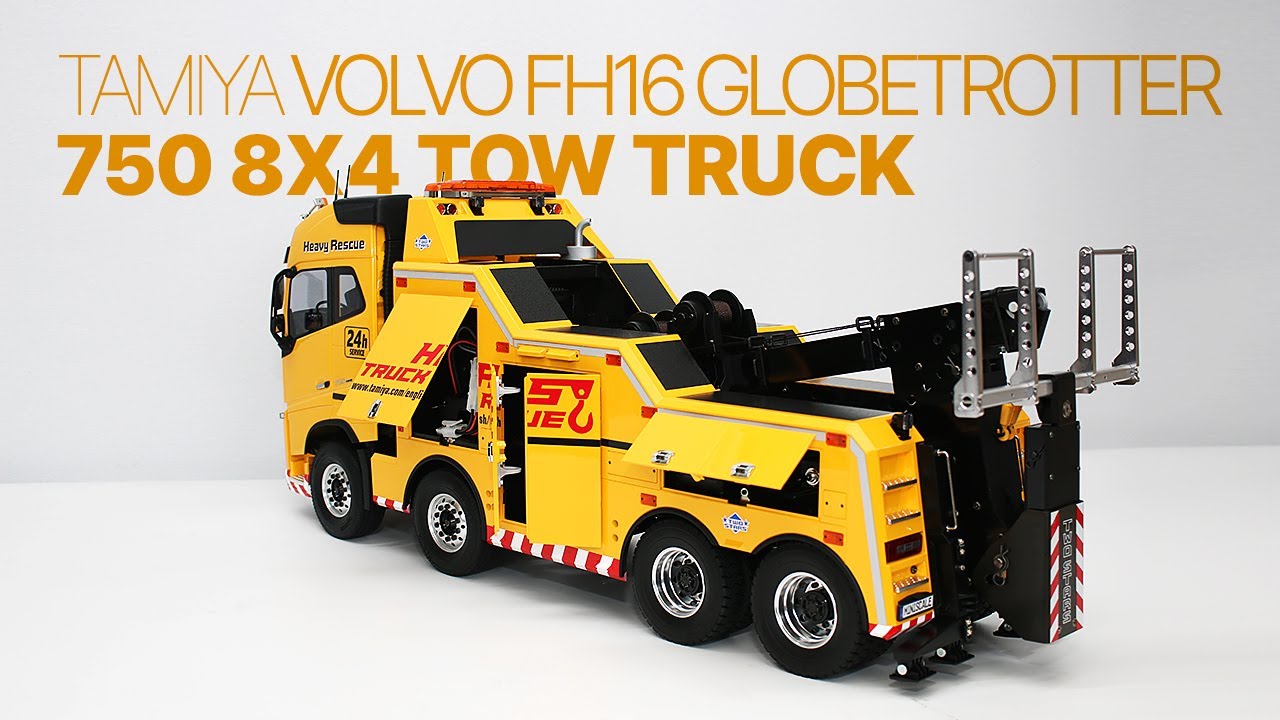 1/14 TAMIYA VOLVO(볼보) FH16 GLOBETROTTER(글로브트로터) 750 8X4 TOW TRUCK | Chrom Yellow | #56362