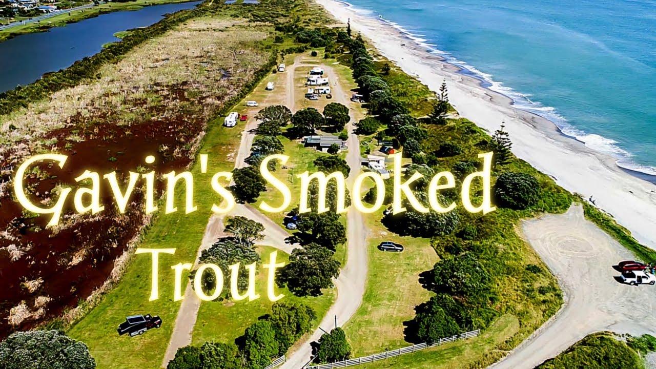 a Coastal campsite and Gavin's smoked trout at Matatā doc campsite. #beach #newzealand #troutrecipe