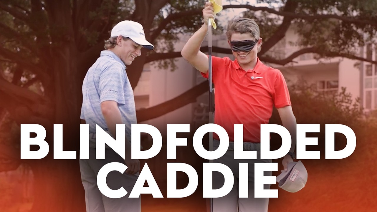Blindfolded Caddie Calls Every Shot for His Brother!!