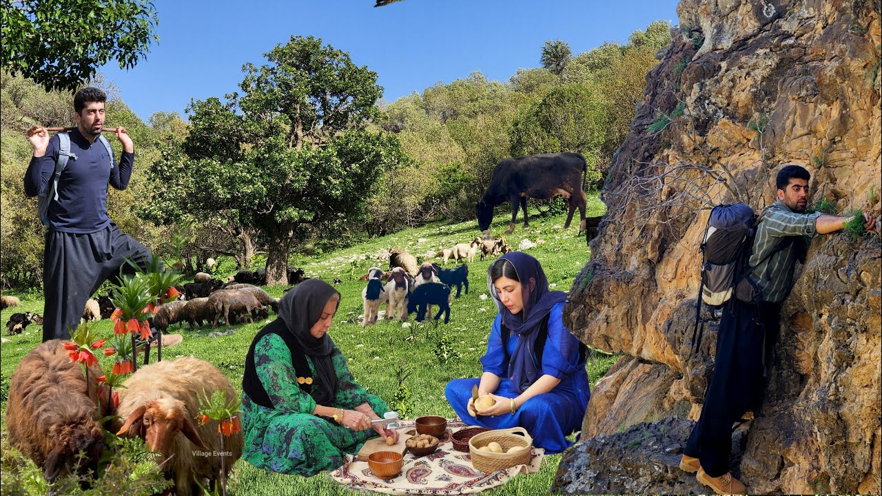 🌱IRAN VILLAGE LIFE | SPRING MIX OF TRADITIONAL DISHES IN THE VILLAGE | NOMAD LIFE