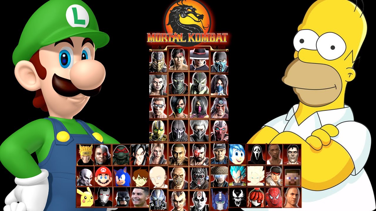 MORTAL KOMBAT 9 | LUIGI & HOMER SIMPSON | EXPERT TAG LADDER | GAMEPLAY (4K60FPS)