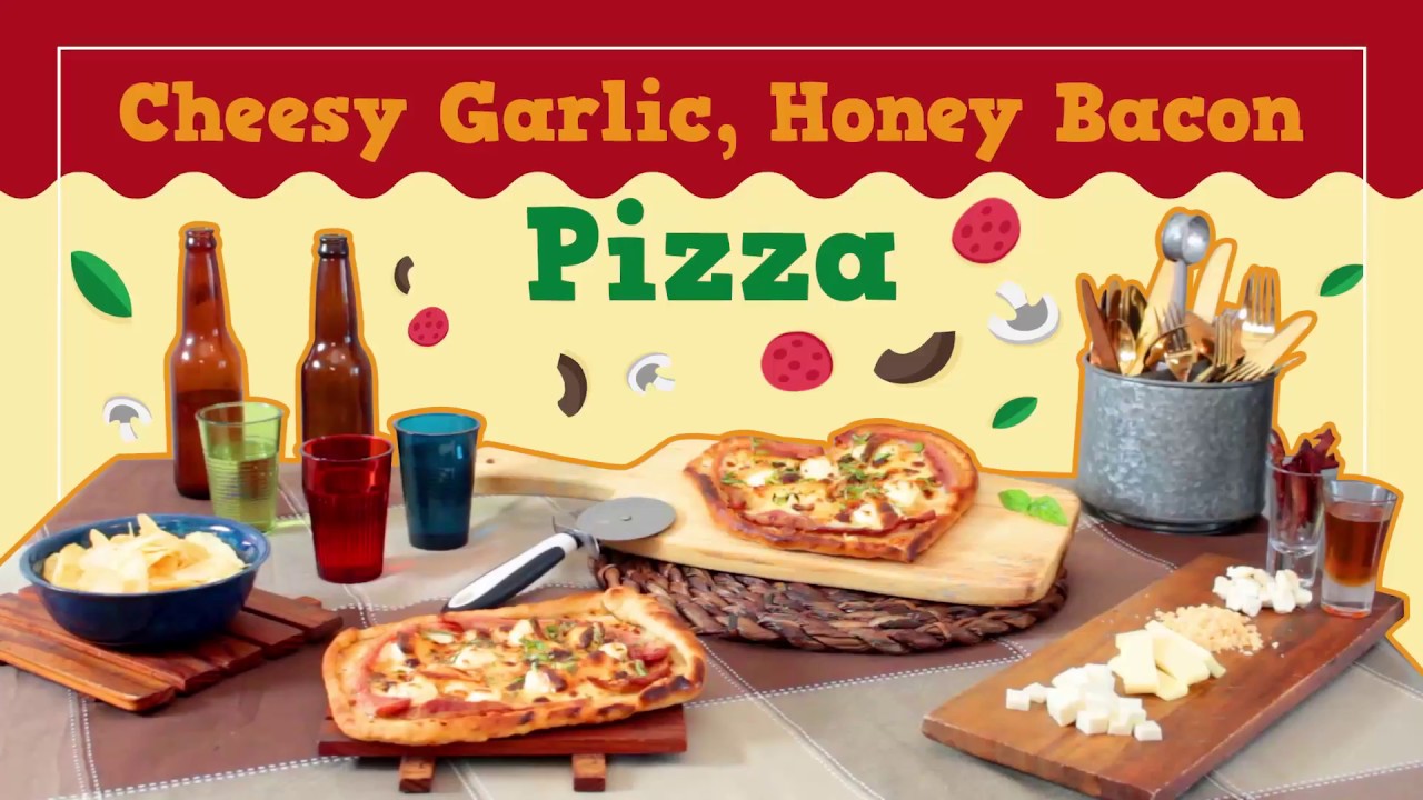 CHEESY GARLIC HONEY BACON PIZZA (Pusong Pizza)
