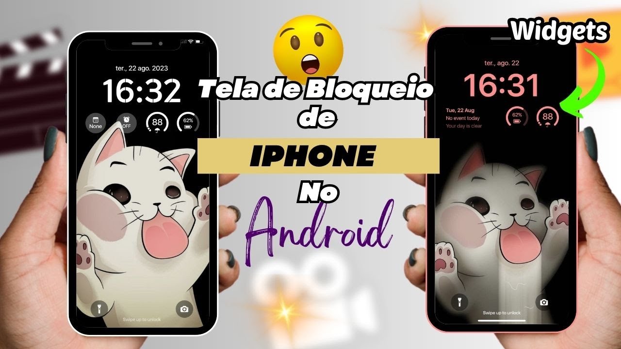 TELA DE BLOQUEIO DO iPHONE NO ANDROID | Motorola, Samsung, Xiaomi, LG... Com WIDGETS iOS 16