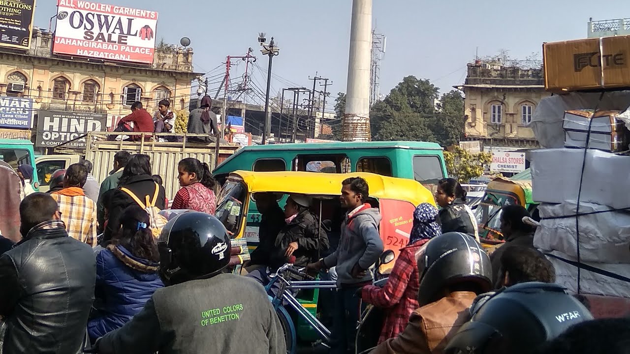 Traffic system(havvy traffic jaam) in Lucknow you must watch//Lucknow qusairbagh chauraha//