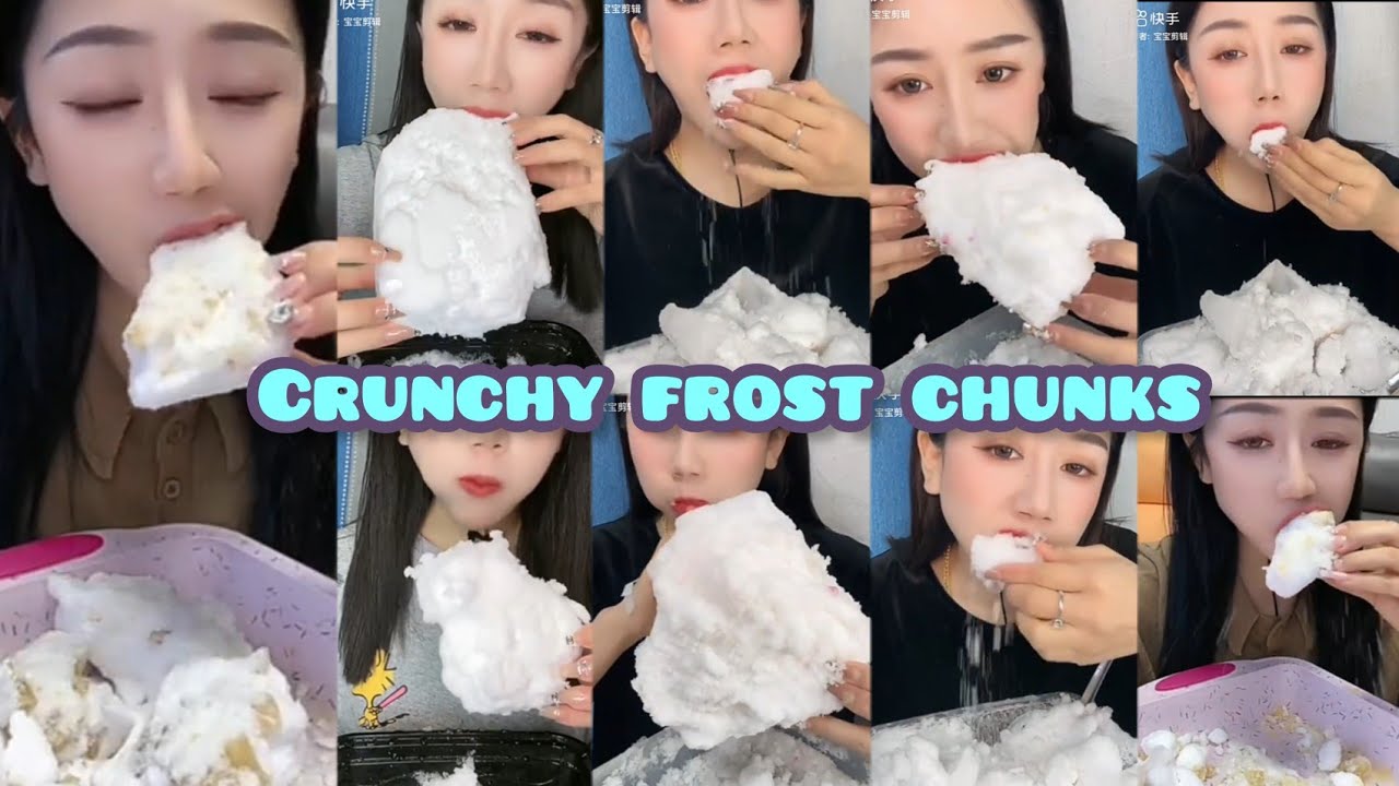 HER🥀🔮CRUNCHY FREEZER FROST EATING ONLY BITES|ICE EATING ASMR 🌟🧊