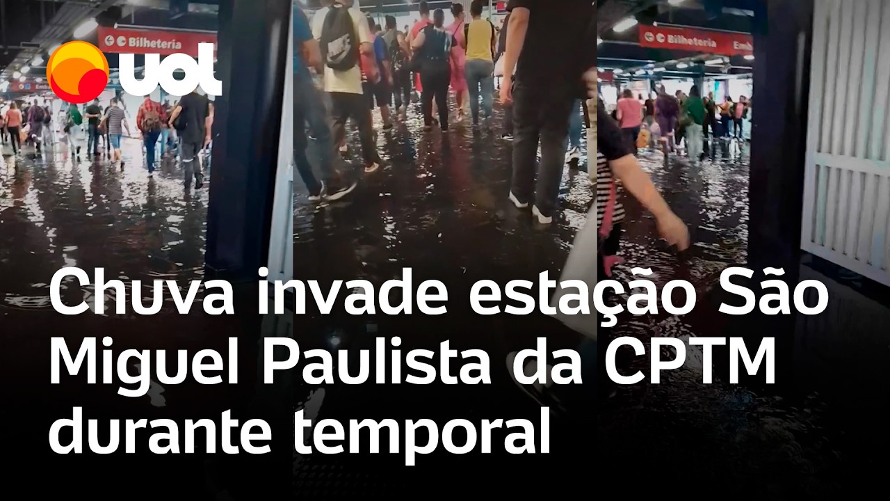 Chuvas em São Paulo: água invade estação São Miguel Paulista da CPTM durante temporal; vídeo