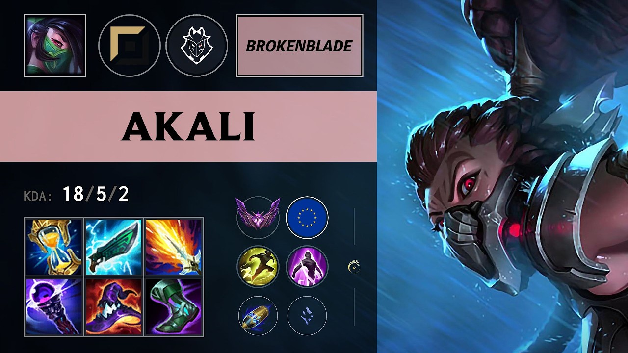 (G2 BrokenBlade) Akali Top vs Sion - EUW Master Patch 26.11