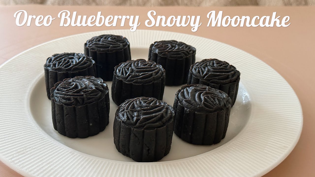 No Oven Mooncake l Oreo Blueberry Snowy Mooncake 免蒸免烤 － 生酮奶酪月饼