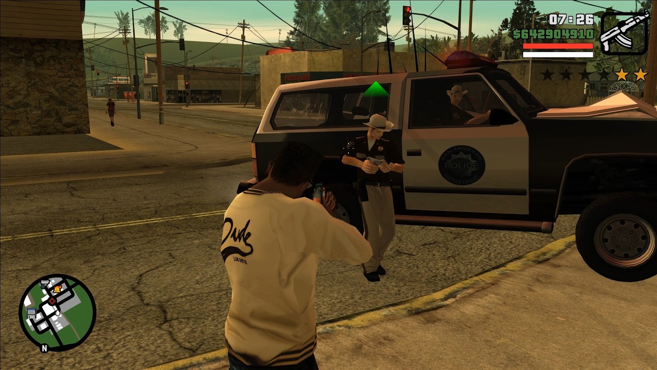 GTA San Andreas CJ's 6 Star Rampage In Angel Pine + Escape