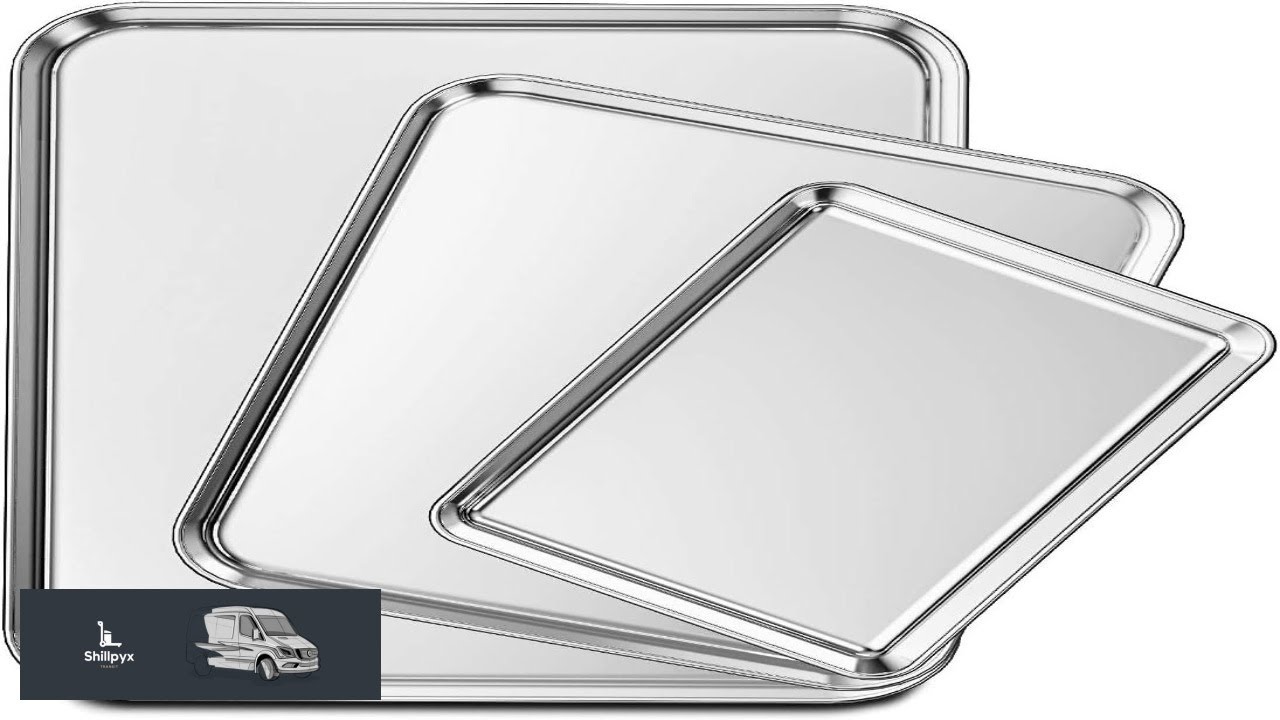 Wildone Baking Sheet Set of 3 Stainless Steel Cookie Sheet Cooking Sheet