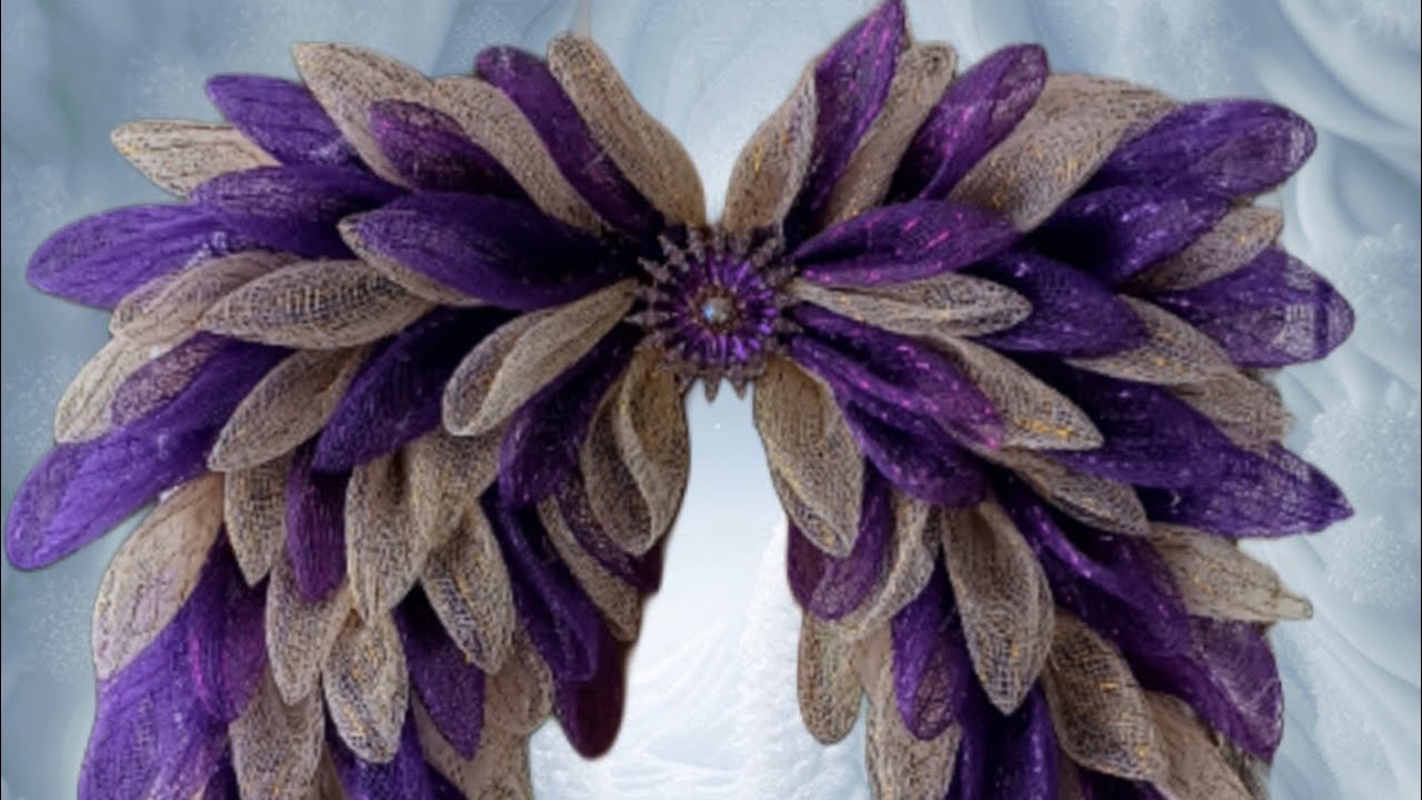 Part 4 purple and gold angel wings on foam sheet