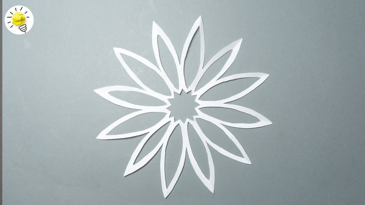 Schöne Schneeflocken Blüte falten aus Papier | Schneeflocken basteln | Schneeflocken Scherenschnitt