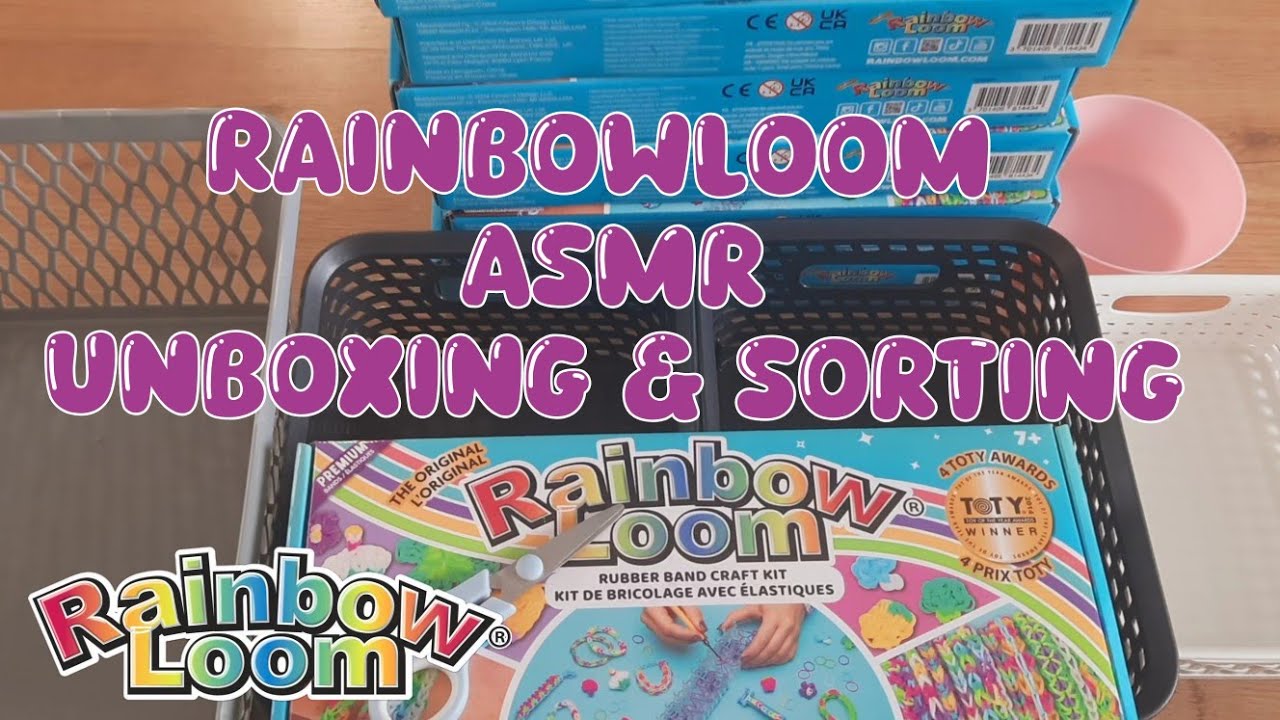 ☁️ASMR☁️ ~ Come Open Up & Sort 12 Official Rainbowloom Starterkits with me🌈