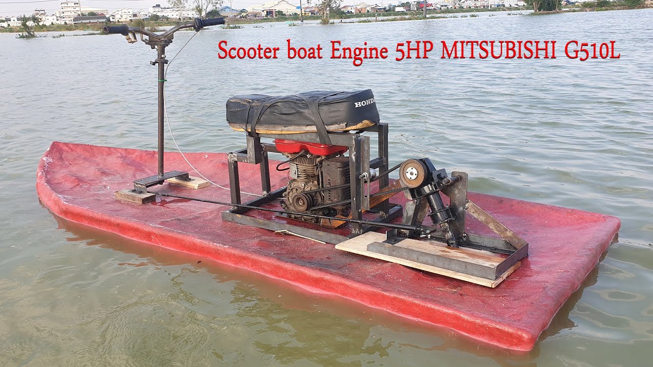 DIY Scooter Boat With Engine 5HP MITSUBISHI G510L