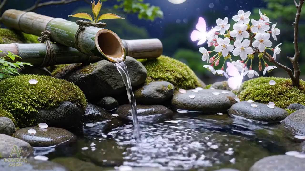 Calming Music & Bamboo Water Sounds 🌿 for Insomnia Relief & Stress Reduction
