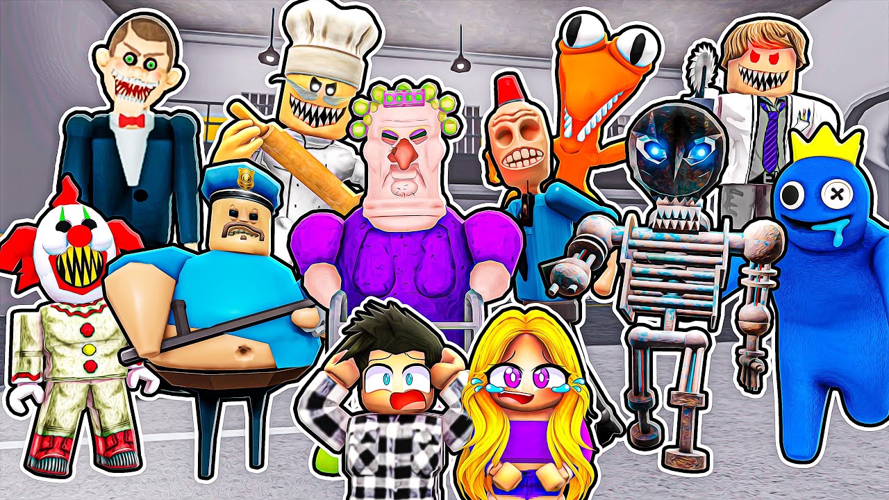 ENFERMER dans CHAQUE Obby Barry's Prison, Mr. Nightmare, Mr. Stinky, Rainbow Friends