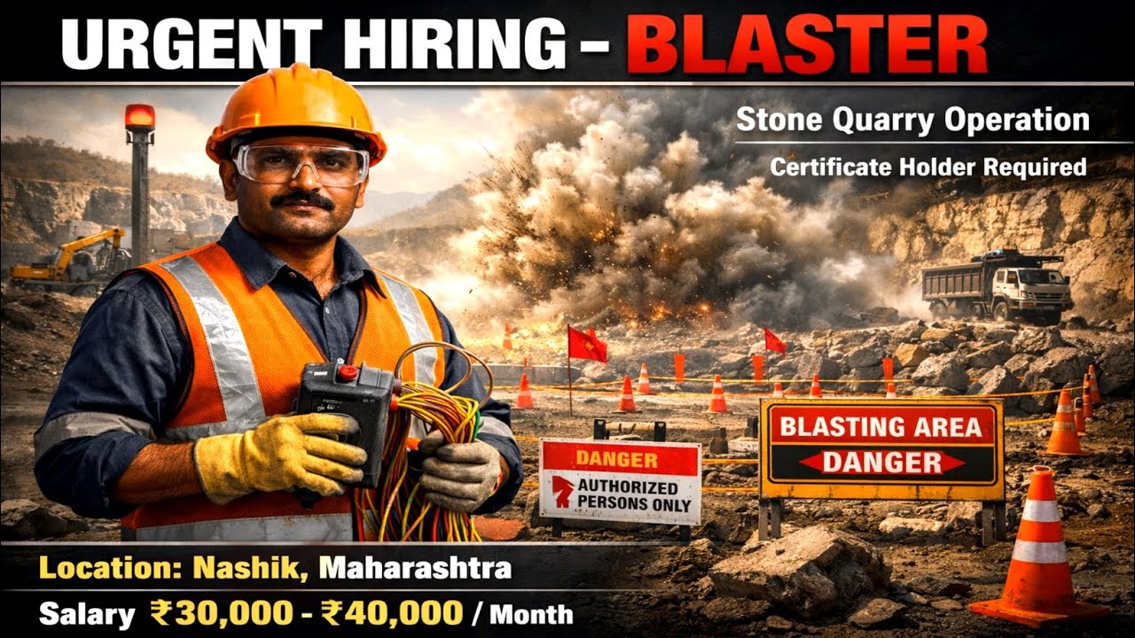 Urgent Hiring Blaster | Stone Quarry Job Maharashtra | Salary ₹40,000 | Mining Job Alert 2025
