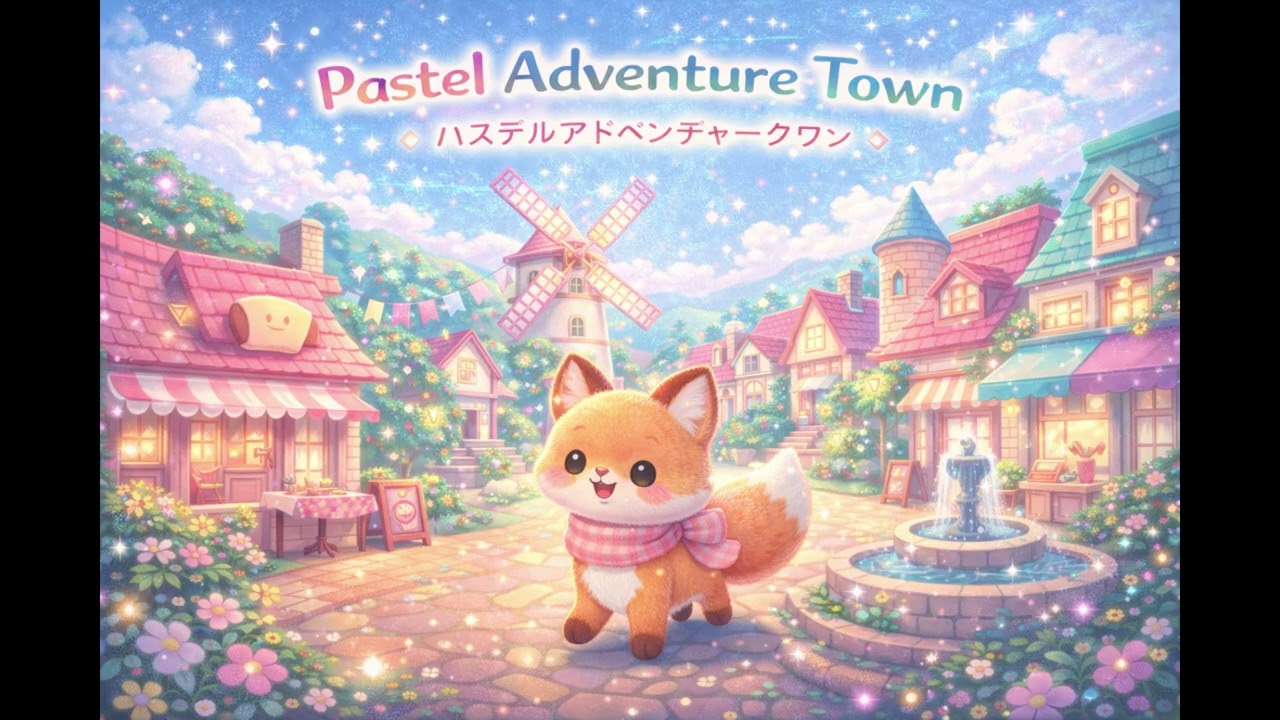 【可愛療癒BGM】粉彩冒險小鎮 🌈🏙️｜Pastel Adventure Town | Cute Relaxing Japanese Adventure Background Music