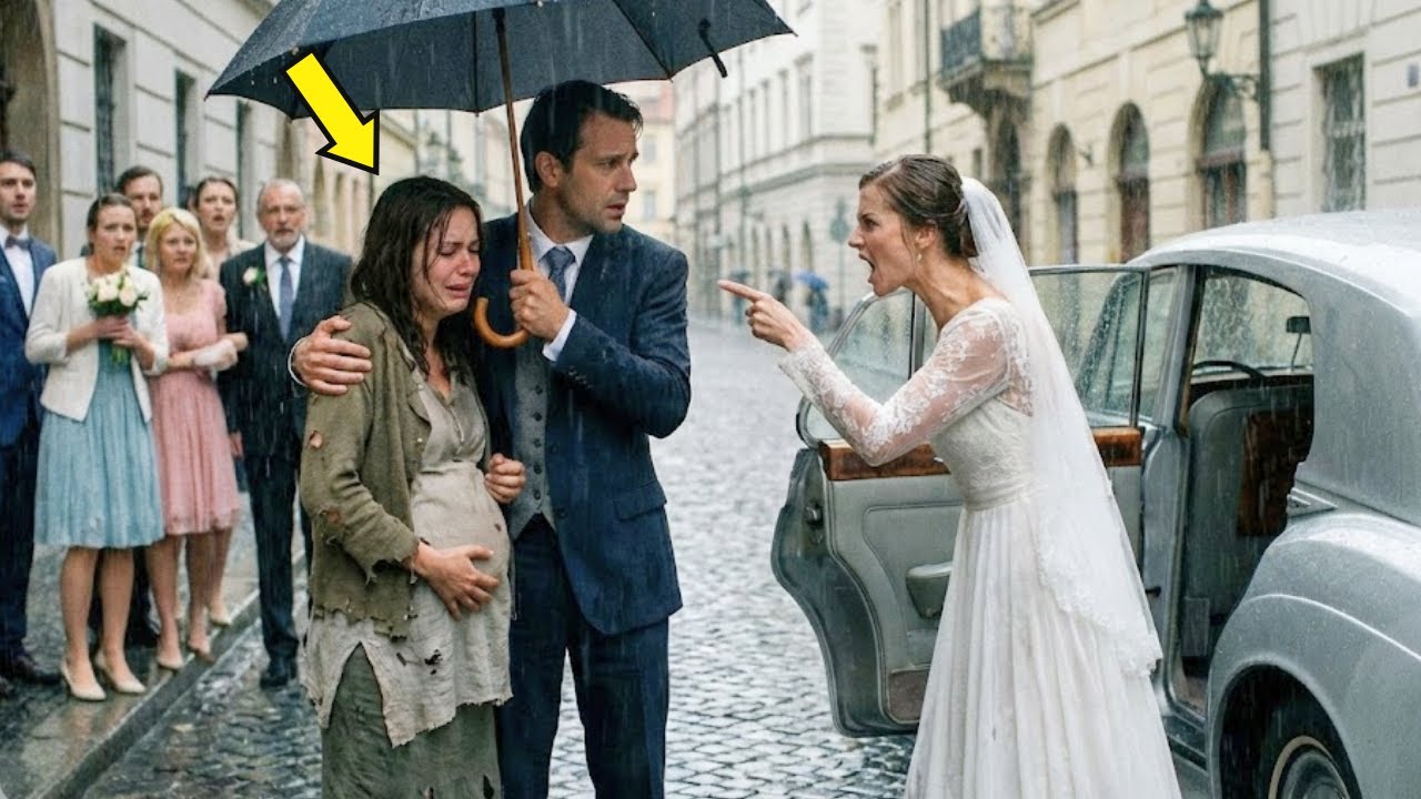 Millonario iba a su boda con su prometida y paró al ver a SU EXESPOSA EMBARAZADA bajo la lluvia