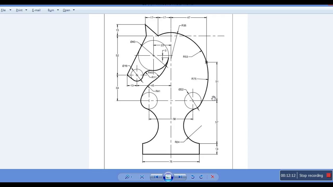AutoCAD Tutorial: Chess knight Piece