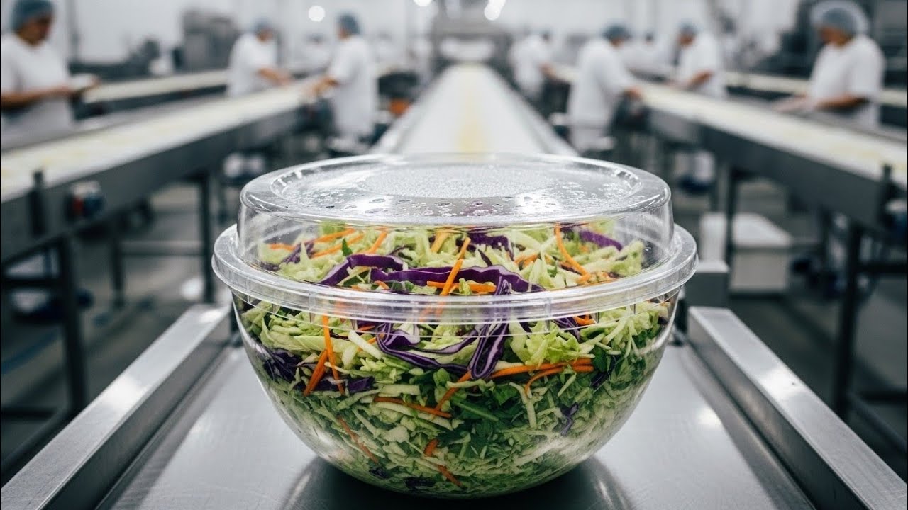 Inside a Modern Cabbage Factory | From Raw Cabbage to Fresh Ready-to-Eat Salad | Full Process