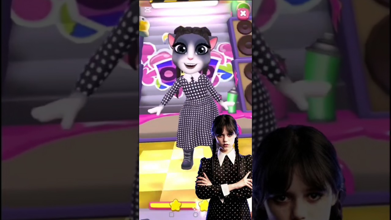My Talking Angela 2 😻 || Wednesday || Cosplay | GlowAngela