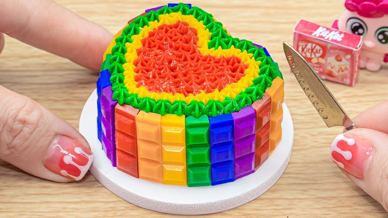 How To KITKAT Rainbow Cakes Dessert 🌈1000+ Amazing Miniature Chocolate Rainbow Cakes Decorating