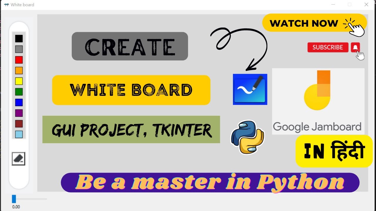 Create your own Digital White Board with GUI using Python Tkinter | #Python_Coderssss #tkinter