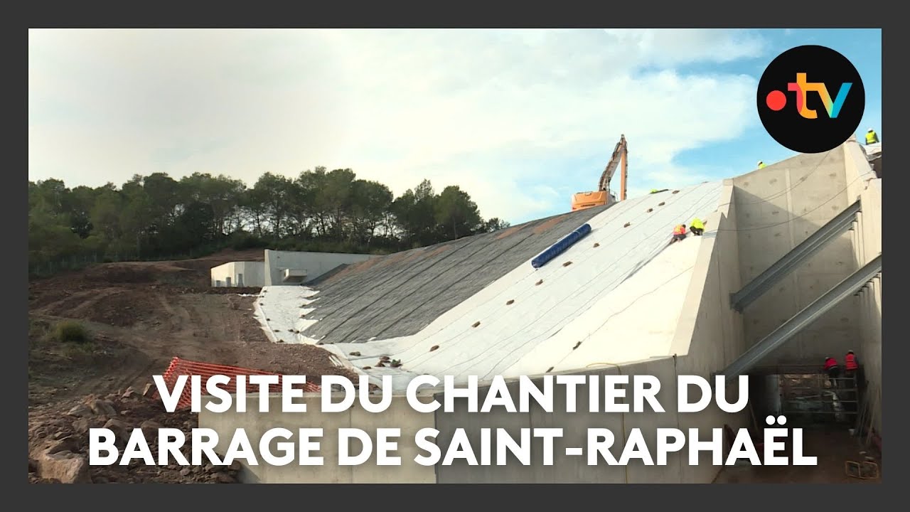 Visite du chantier du barrage de Saint-Raphaël qui vise à prévenir les inondations