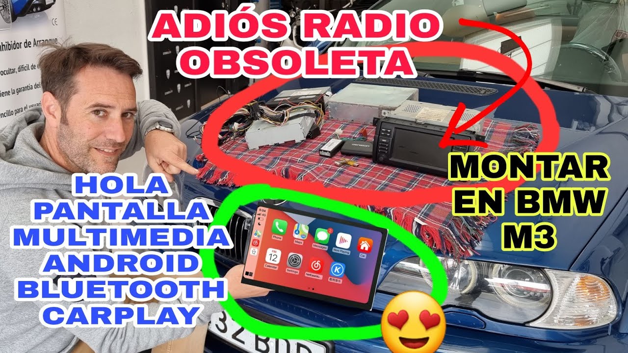 Cambiar RADIO Coche por PANTALLA MULTIMEDIA AUTOKIT Android Carplay bluetooth BMW M3 en CrossAudio