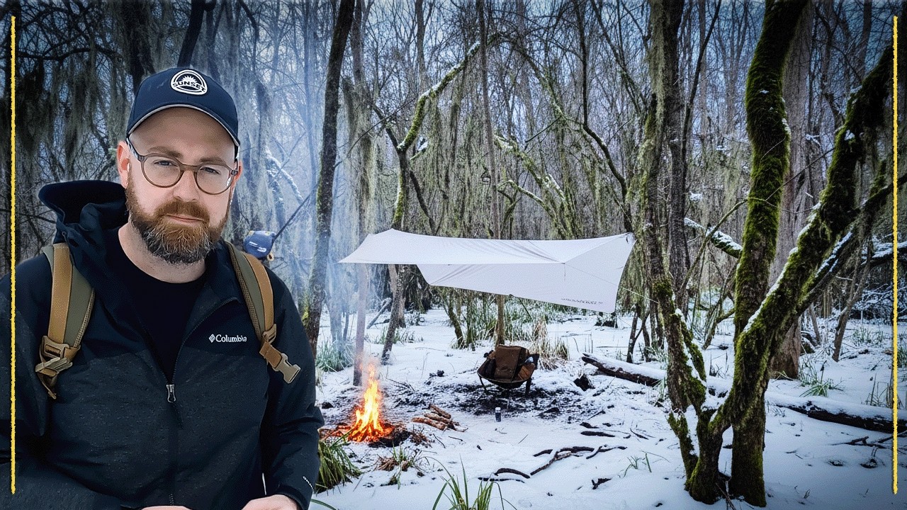 Winter Stealth Camping on a Frozen Swamp in a Neighborhood Park