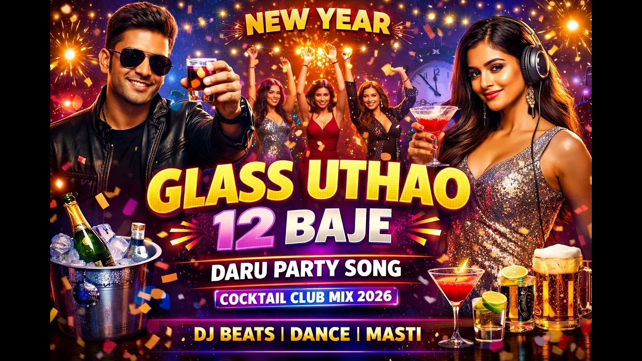 “Glass Uthao 12 Baje 🍾 | New Year Daru Party Song | Cocktail Club Mix 2026”