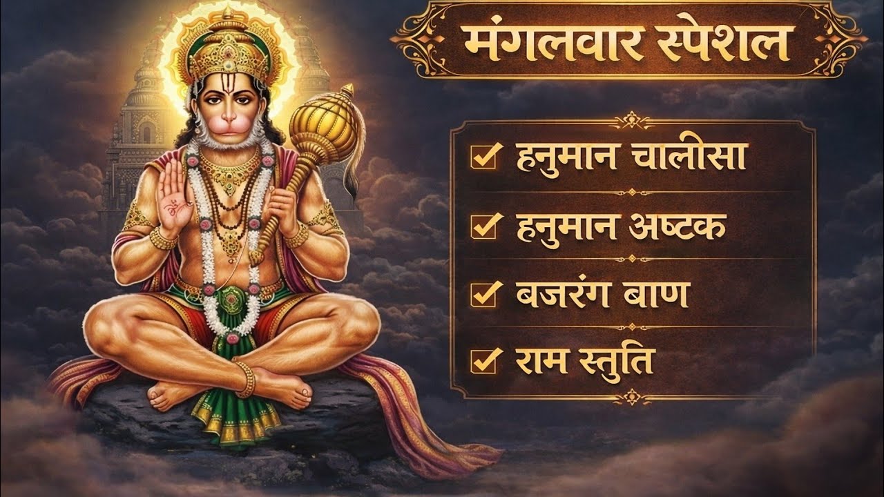 मंगलवार स्पेशल हनुमान भजन | हनुमान चालीसा, अष्टक, बजरंग बाण व राम स्तुति | संकट मोचन  #hanumanji 