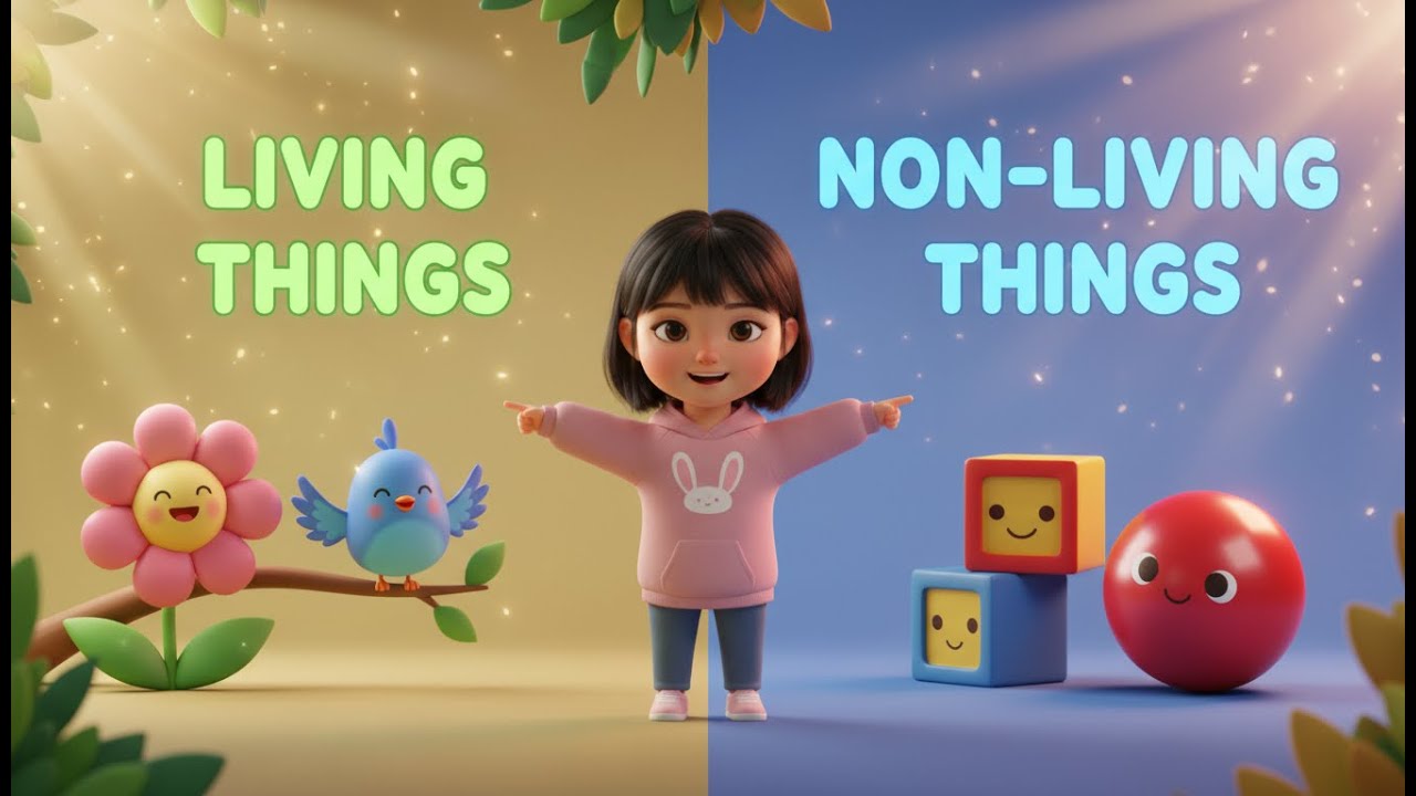 Living & Non-Living Things Explained for Kids | Fun Quiz + Animated Learning | Hindi + English Mix